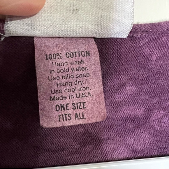 Vintage Cover Charge Purple Tie Dye Embellished V-neck T-shirt One Size Fits All - Picture 7 of 9